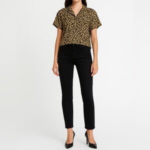 VINTAGE CRAZY HORSE Leopard Print Button-Up Shirt | Large | 90s Mobwife